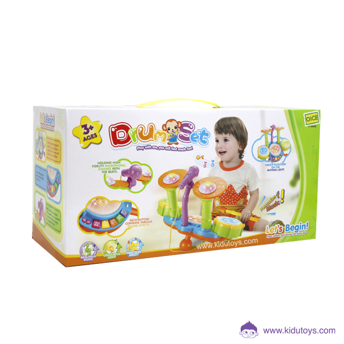 Mainan Edukasi Anak Drum Set Pink / Mainan Drum Anak / Jazz Drum / Drum Set 6002 Pink Kidu Toys