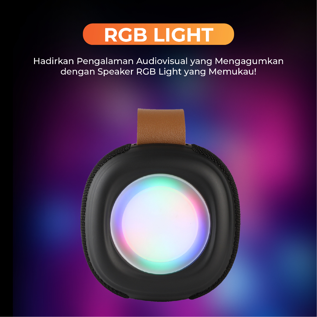 Speaker Bluetooth 5.1 Aktif Portable Jertech VN130 RGB Colors LED Full Bass - ACS