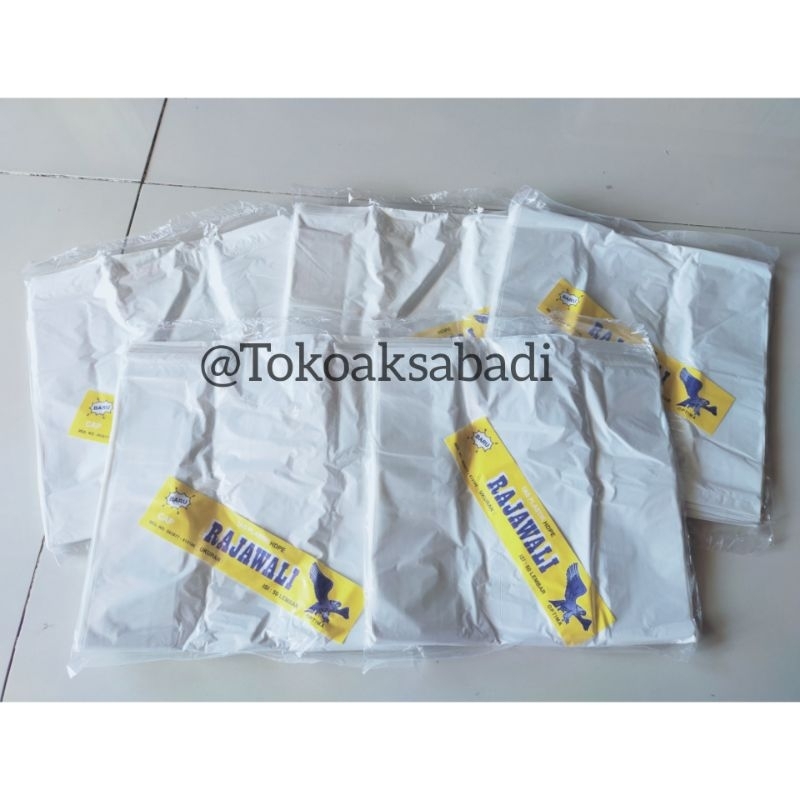 KANTONG PLASTIK KRESEK MEREK RAJAWALI UKURAN 21 WARNA PUTIH SUSU I WARNA HITAM
