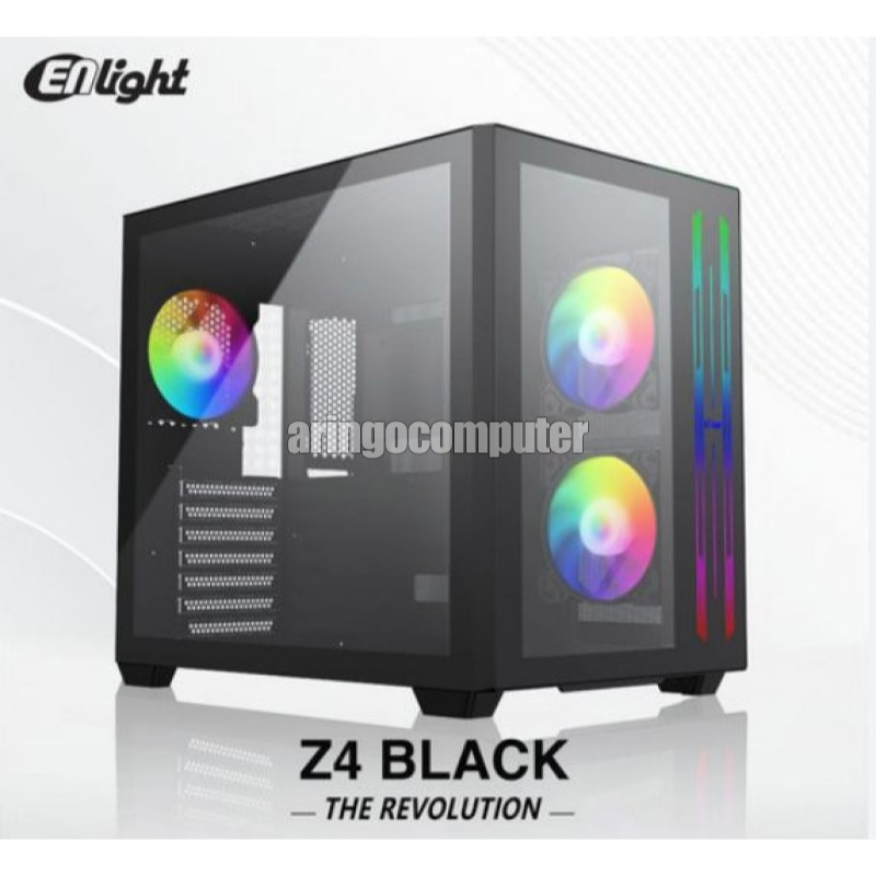 Casing Enlight REVOLUTION Z4 BLACK (Free 3 FAN RGB)