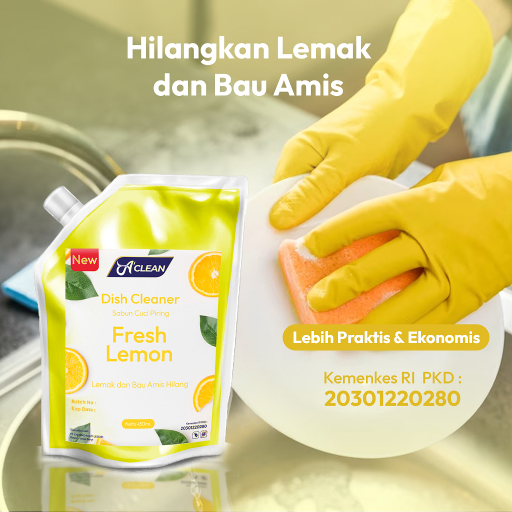 Sabun Cuci Piring 450ml / Dish Wash Refill Pack / DISH CLEANER Konsentrat Liquid Amorens [450 ml]