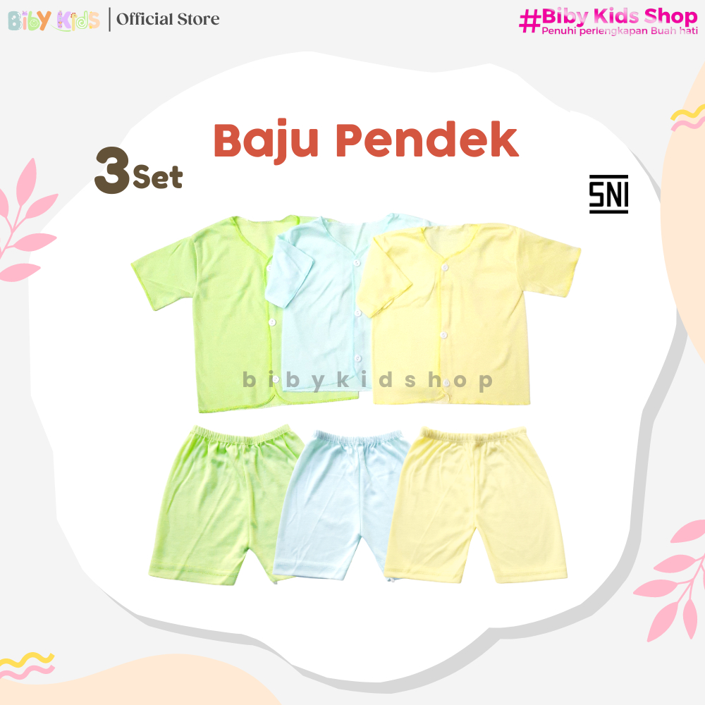 3Pcs Setelan Bayi Perempuan Laki-Laki 0 6 Bulan Baju Newborn Set Polos Perlengkapan Baby Murah