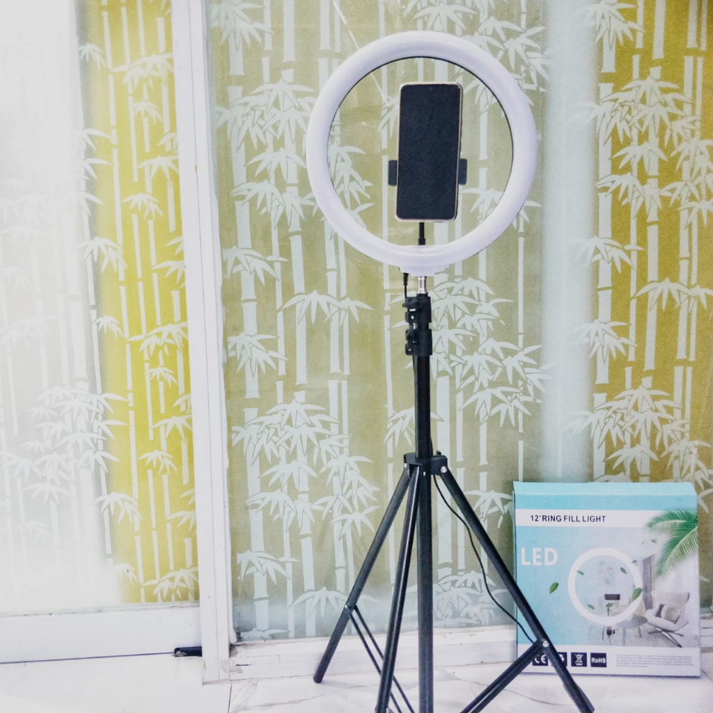 RING LIGHT LED 33CM VIBOX DX300 Lampu 33 cm Make Up Lampu Ringlight + Tripod full besi metal premim 2.1m GROSIR BY.SULTAN