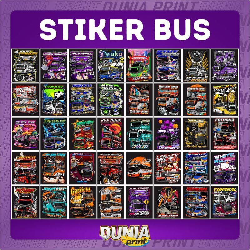 

(free sticker)CETAK PAKET 20 STICKER BUSMANIA