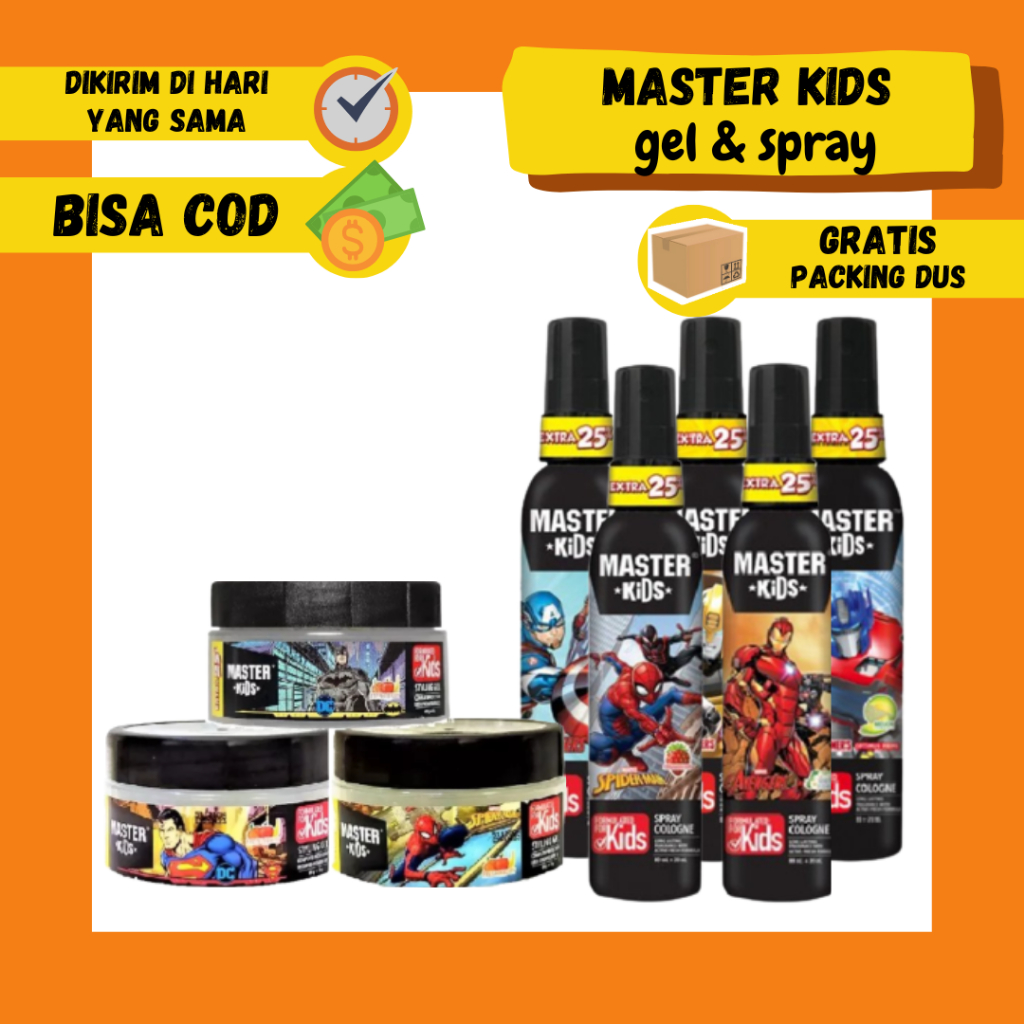 Master Kids Hair Styling Gel Jel Jelly Spray Cologne Parfum Anak Laki Style Rambut Anak Murah