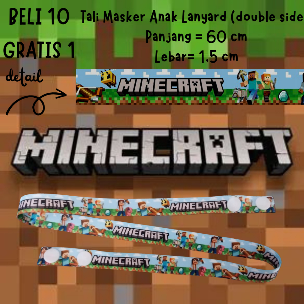 Tali Masker Anak Karakter Minecraft B