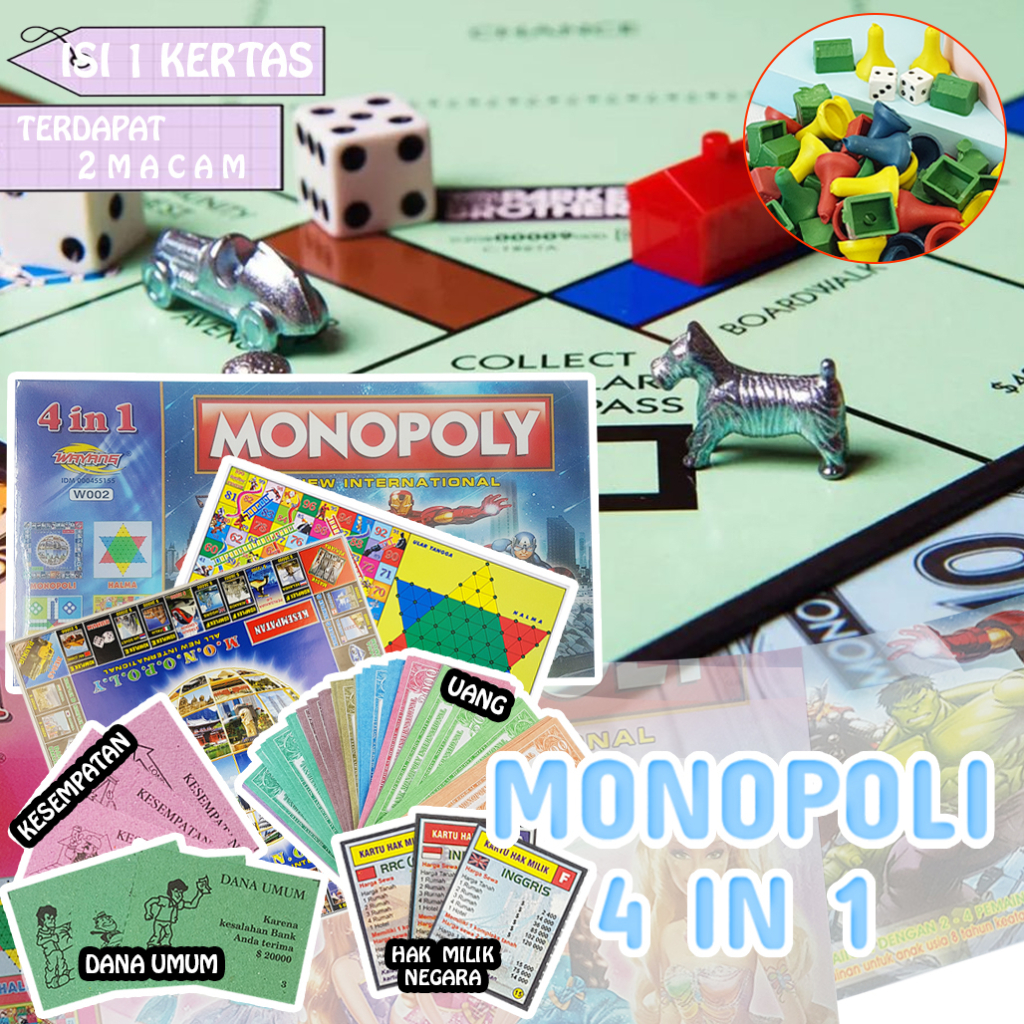 Mainan Monopoly 4in1/ Mainan Monopoli 4in1/ Mainan Monopoli 7003