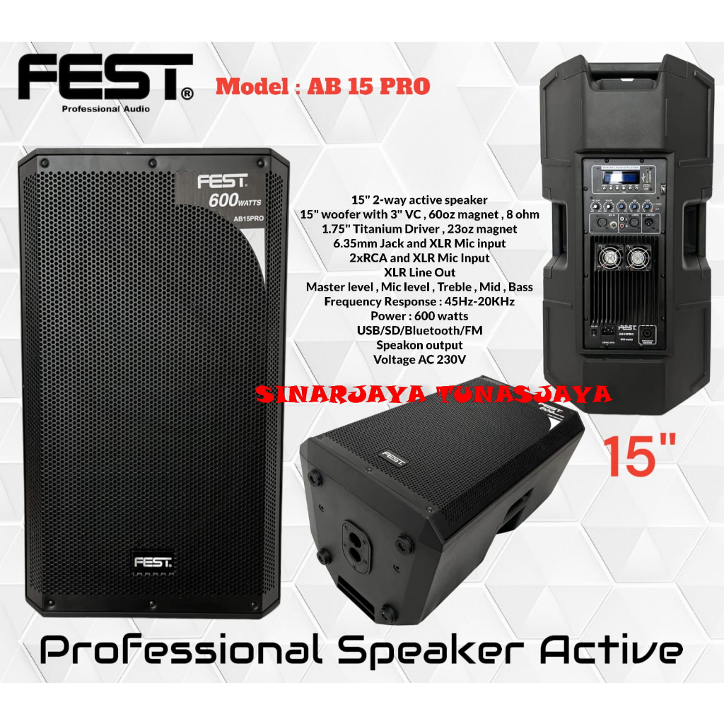 Speaker Aktif Fest AB 15 PRO Original Active FEST AB15PRO 15 inch