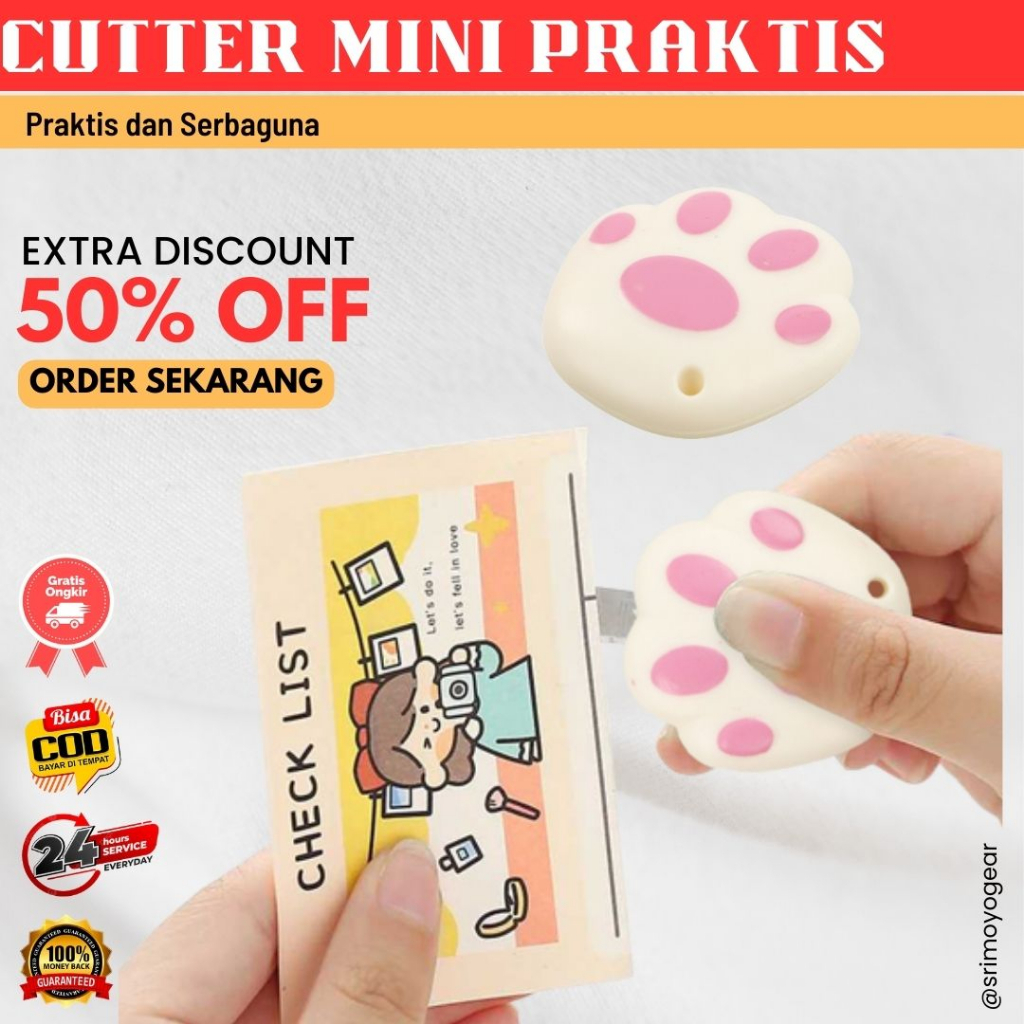 

Pisau Cutter Mini Pemotong Kertas Desain Cat Paw - Cuter Mni Lucu Mini