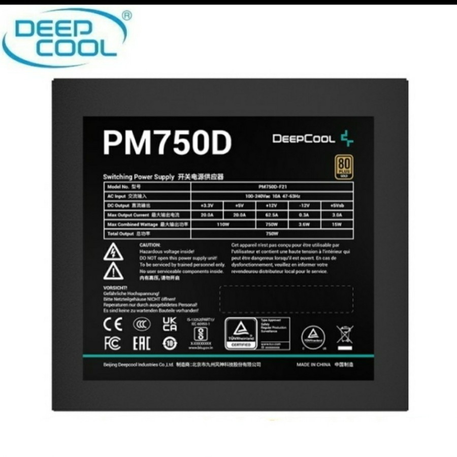 Deepcool PM750D Power Supply - 750watt Gold 80+