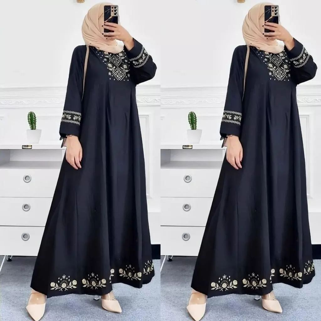 FARADIL MAXY GAMIS CRINKLE AIRFLOW PREMIUM DRESS WANITA TERBARU 2023 GAMIS WANITA BAHAN CRINGKLE APLIKASI BORDIR MEWAH