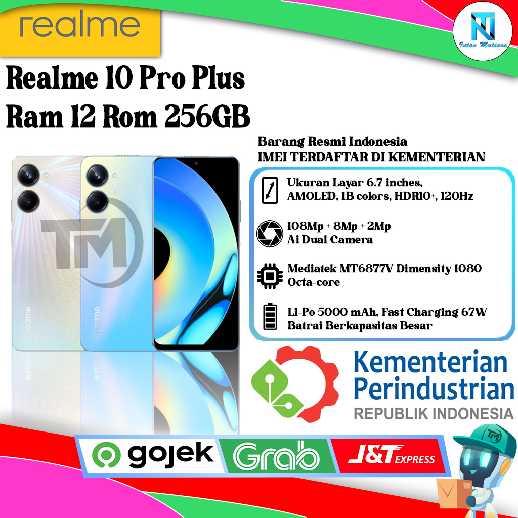 Realme 10 Pro Plus 5G Ram 4GB | 8GB | 12GB Rom 128GB | 256GB