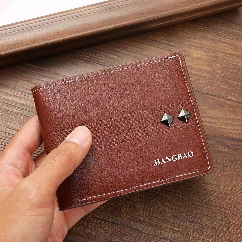 IMPOR ORIGINAL JIANGBAO L22 DOMPET UANG PRIA BIFOLD KULIT SINTETIS LEMBUT DITANGAN