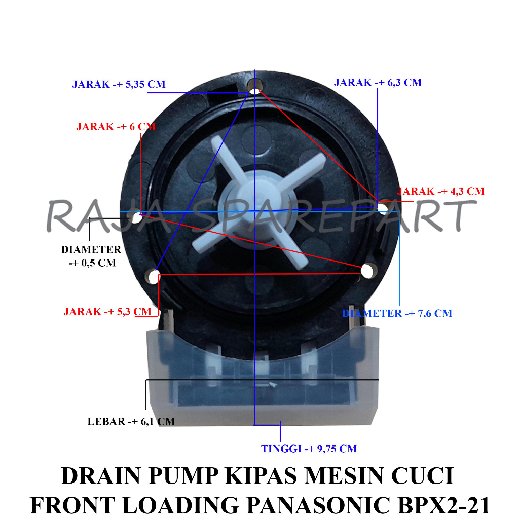 Drain Pump Kipas Mesin Cuci Panasonic Front Loading Ori BPX2-21