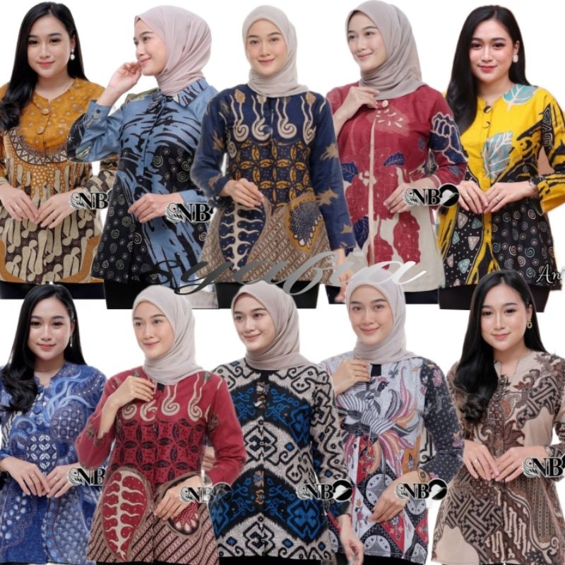 BAJU BATIK WANITA MODERN MONALISA GENES M L XL XXL ASLI PEKALONGAN