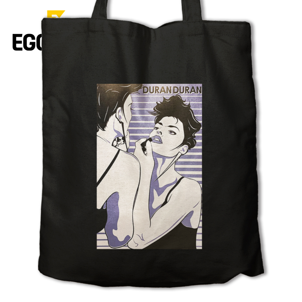 EGOCULA Tote Bag Duran Duran Pria Wanita Tas Jinjing Sekolah Kuliah Resleting 30x40