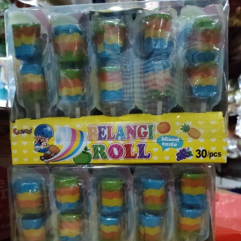 pelangi roll mixed taste permen lunak gulung aneka rasa isi 30 pcs