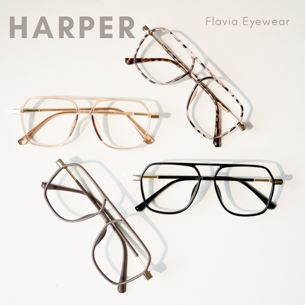 Flavia Eyewear - Kacamata Harper Elastic Unisex (custom minus, photochromic, blueray, bluechromic dan photobrown)