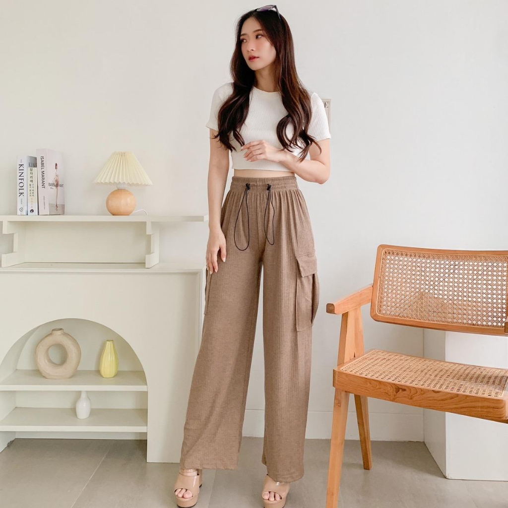 Winny Cargo Pants Kulot Tali Serut