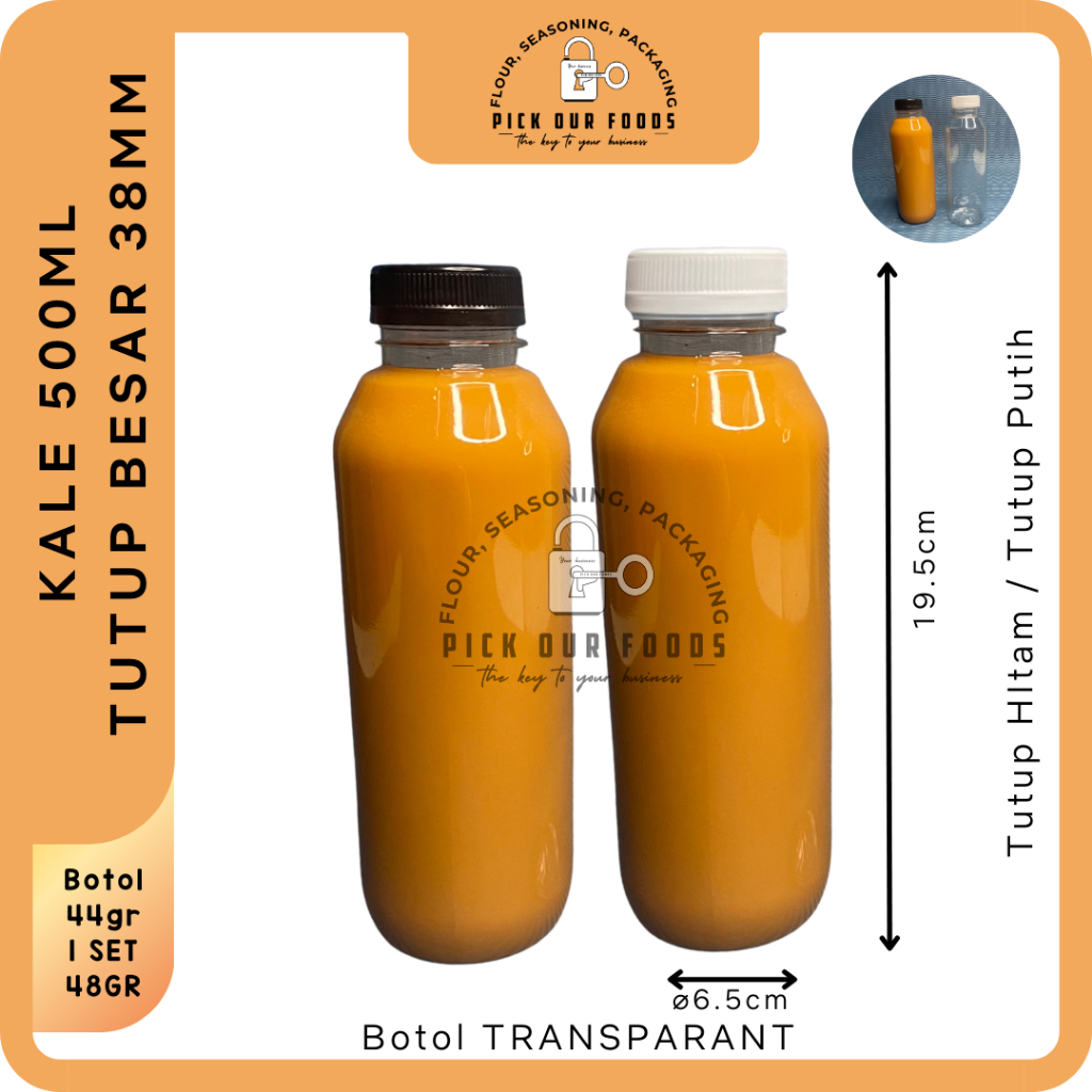 Botol Kale Plastik 500 ml (Round/Bulat) / Botol Kopi Cantik SUPER TEBAL / Botol Kekinian