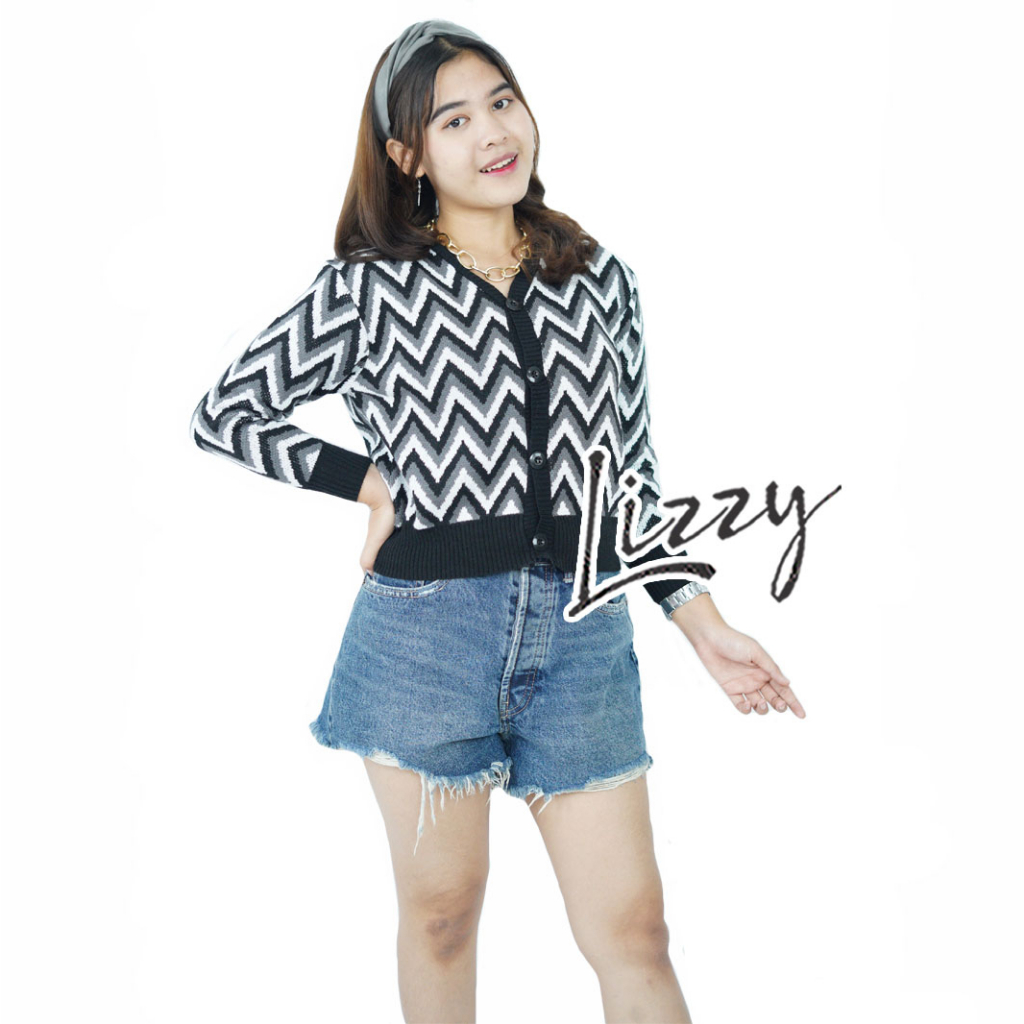 Lizzy - CARDIGAN CROP ZIG-ZAG