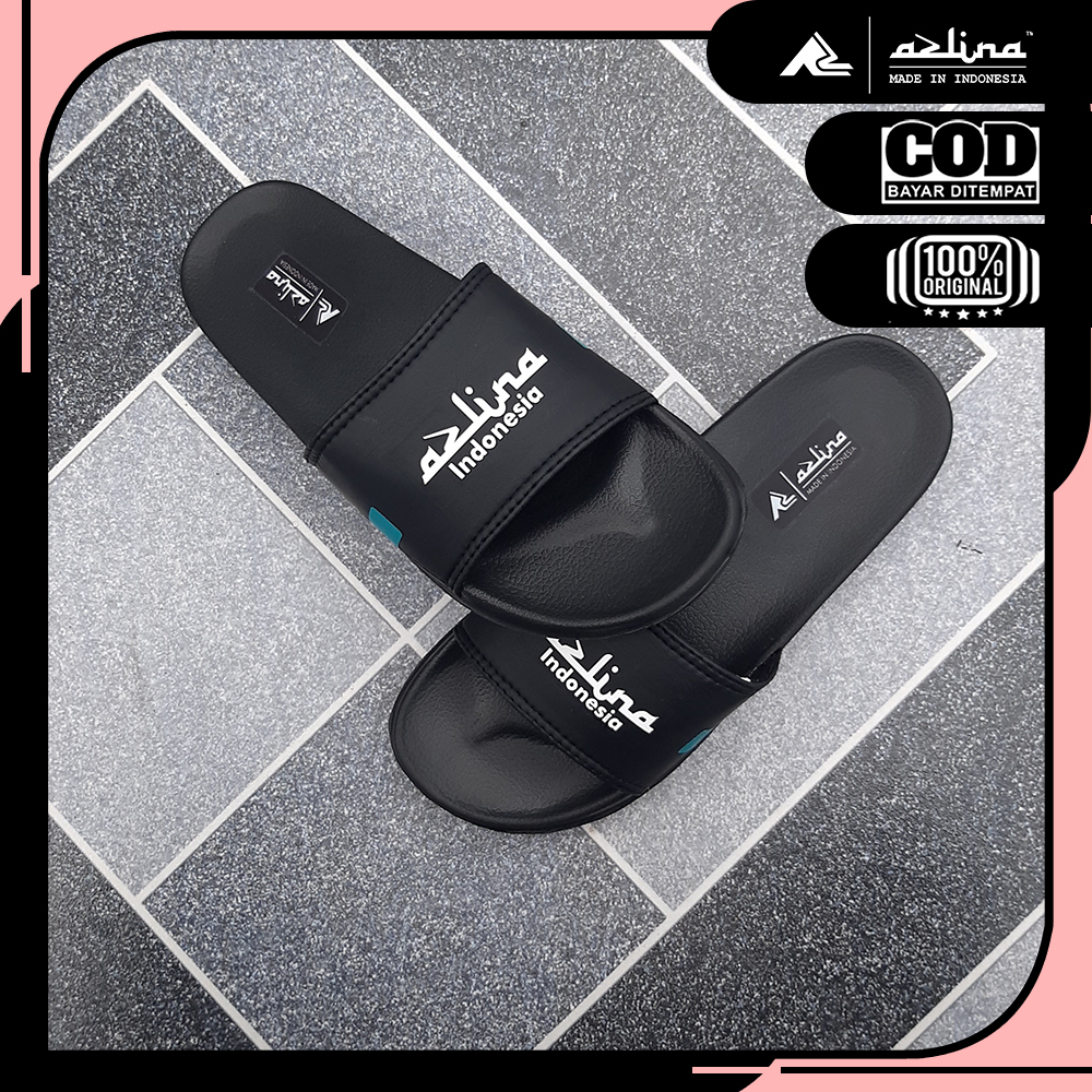 TERBARU Sendal slip on Azlina black series HIGH QUALITY