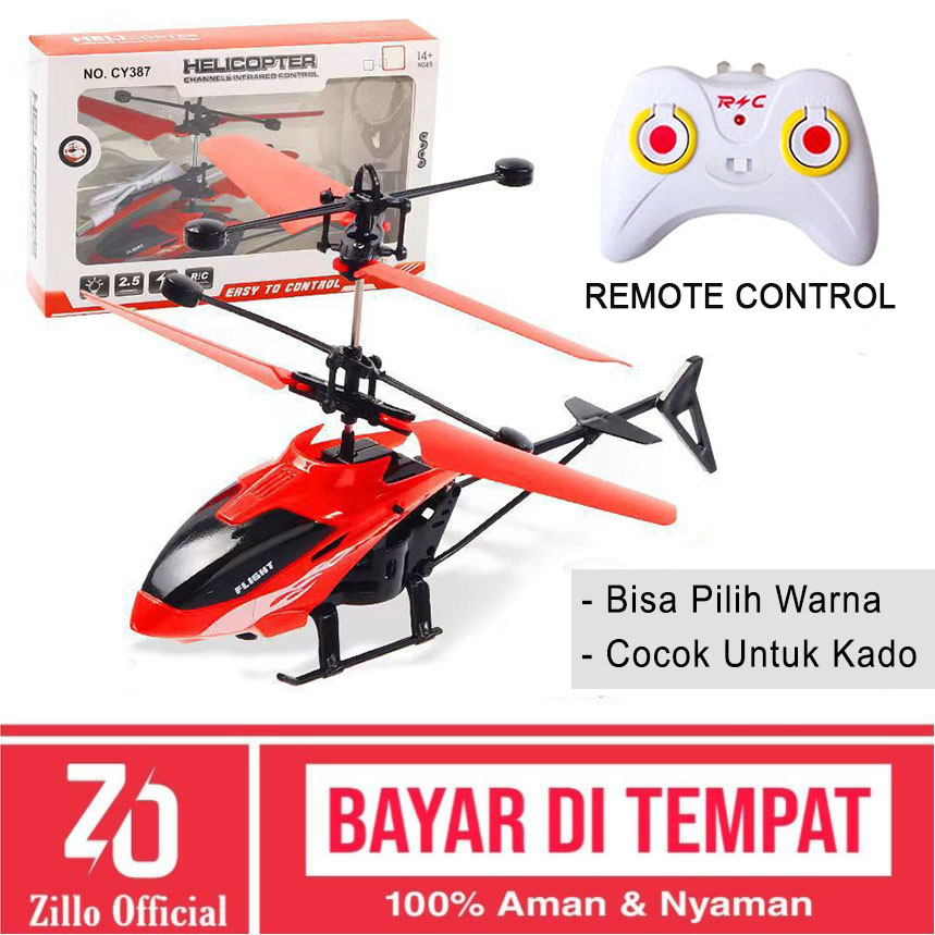 ZILLO Mainan Anak Helikopter RC Remote Control Sensor Tangan Pesawat Terbang Remot Helicopter Cas