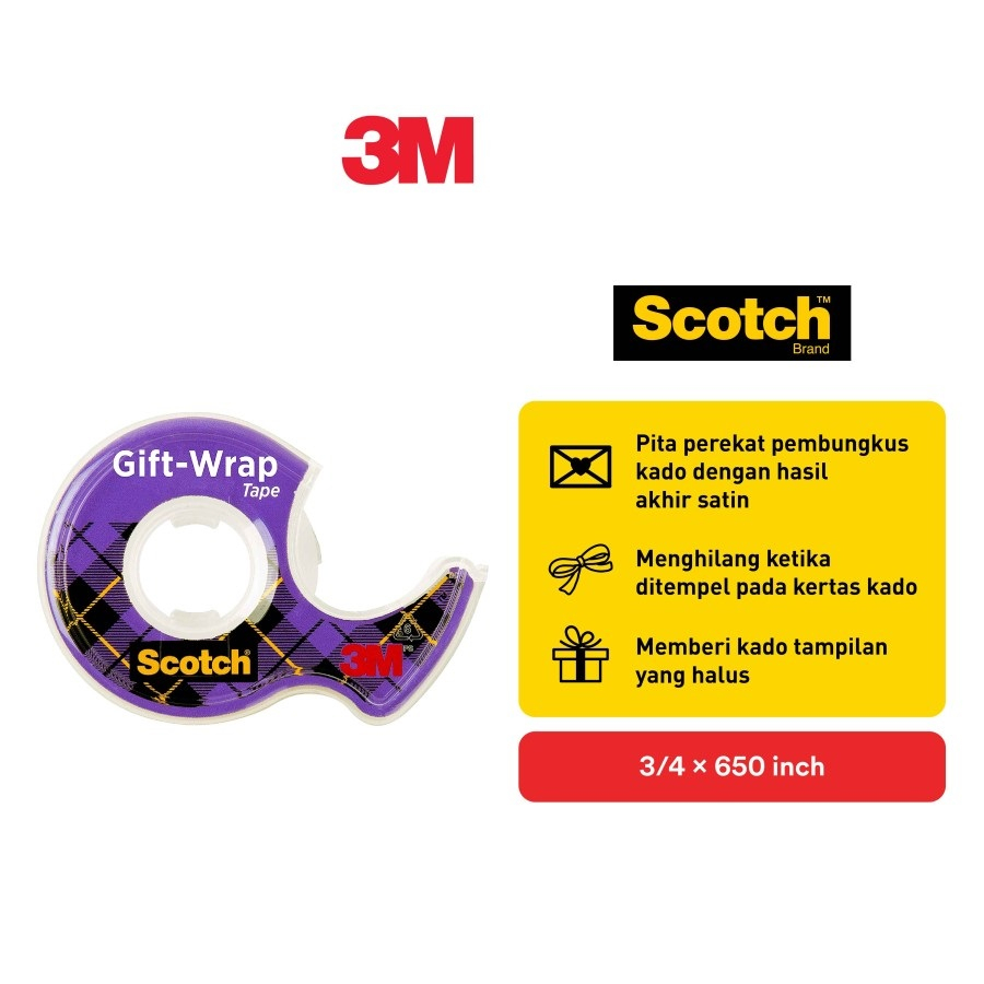 

Tchome Scotch® 15 Gift-Wrap Tape with Dispenser solatip isolasi kado