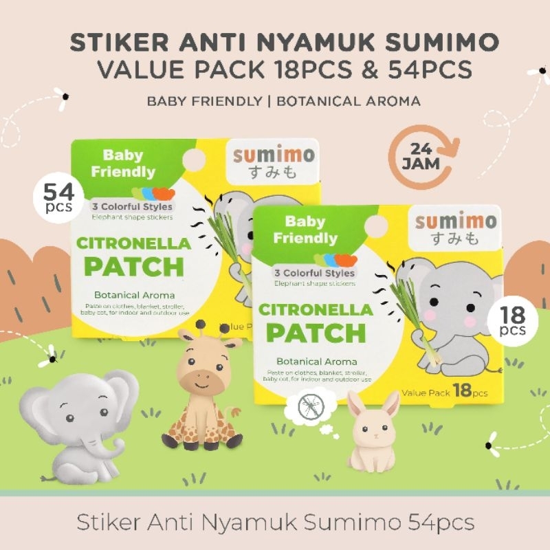 Sumimo Stiker Anti Nyamuk Isi 18 pcs &amp; 54 pcs- Citronella Patches