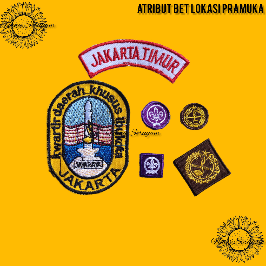 Bet Pramuka/Atribut Pramuka Bordir untuk SD/SMP/SMA