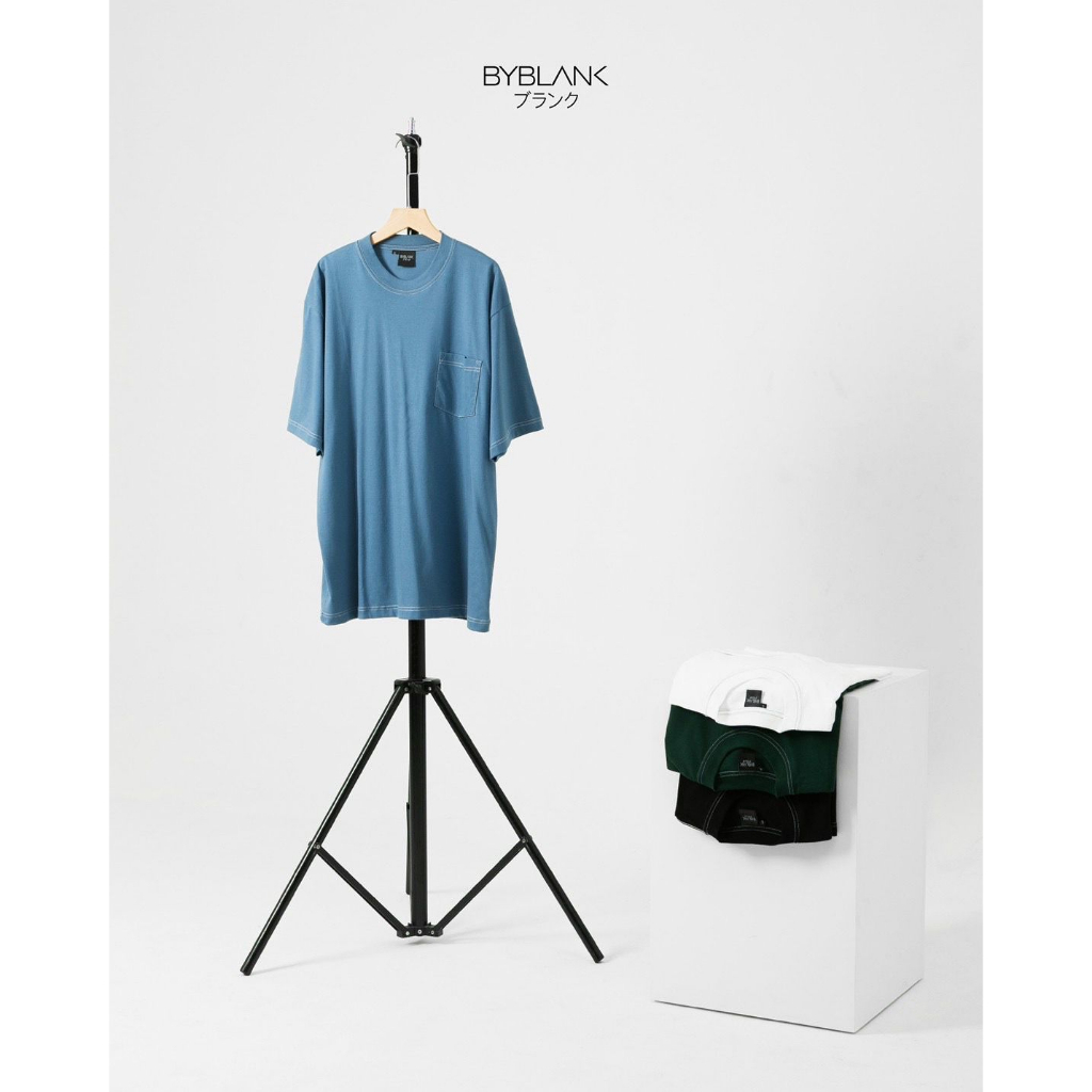 Kaos Oversize Pria Heavy Cotton - Ginza Oversized Tshirt Putih dan Hitam - Blank Apparel