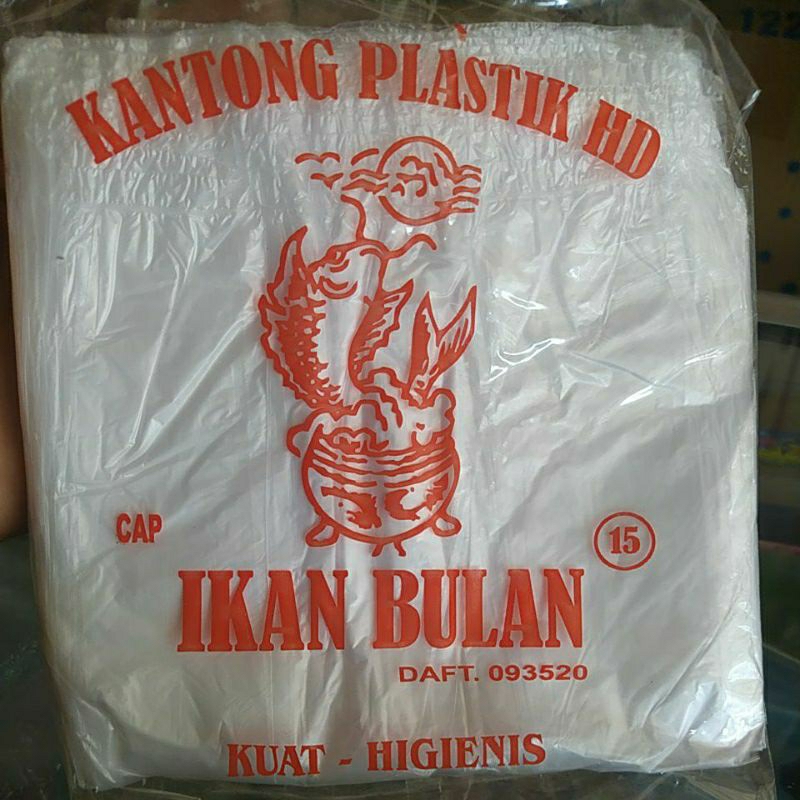 kantong plastik hd merk beo/ikan bulan uk 15