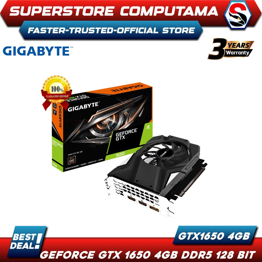 VGA Gigabyte GTX 1650 4GB DDR5 -Gigabyte GTX1650 4GB (GV-N1650IXOC-4G)