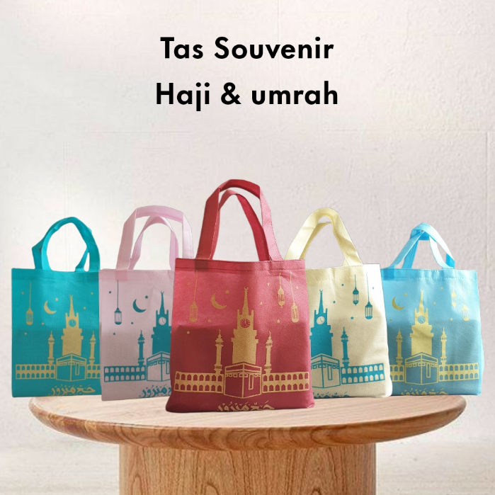 

Tas haji umrah MAKKAH 22 X 27 spunbond oleh oleh goodie bag souvenir