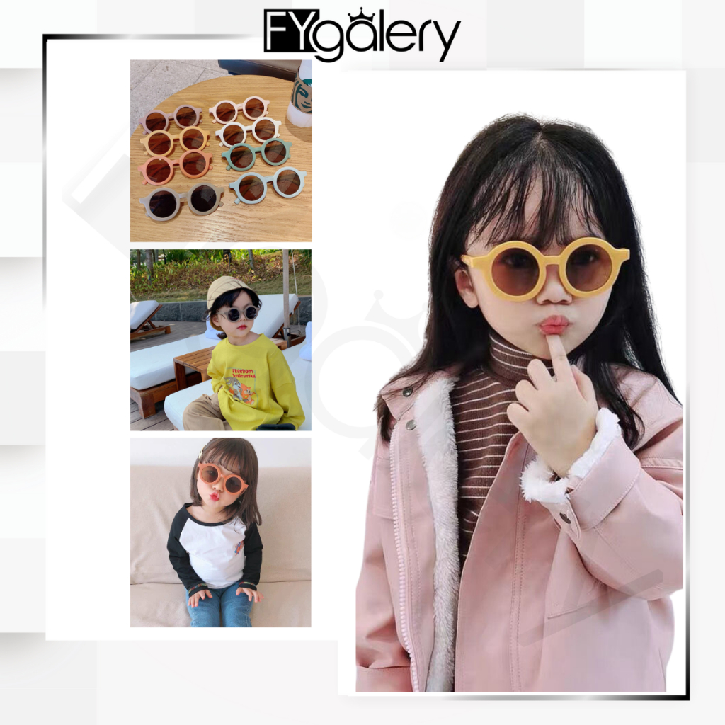 FYGALERY K713 Kacamata Fashion Anak Polos Kids Sunglasses Korea Style Cute Murah