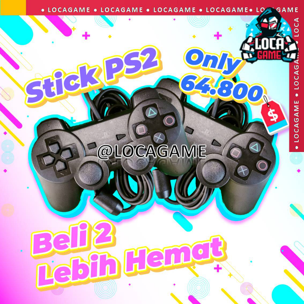 Paket hemat isi 2 stik stick PS2 Playstation 2 MURAH TW HITAM