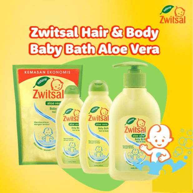 ZWITSAL Baby Bath Natural 2in1 Hair and Body Aloevera | Sabun Sampo Bayi (Tersedia varian ukuran)