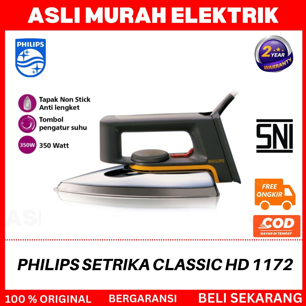 SETRIKA PHILIPS NEW CLASSIC HD 1172// PHILIPS SETRIKA HD 1172