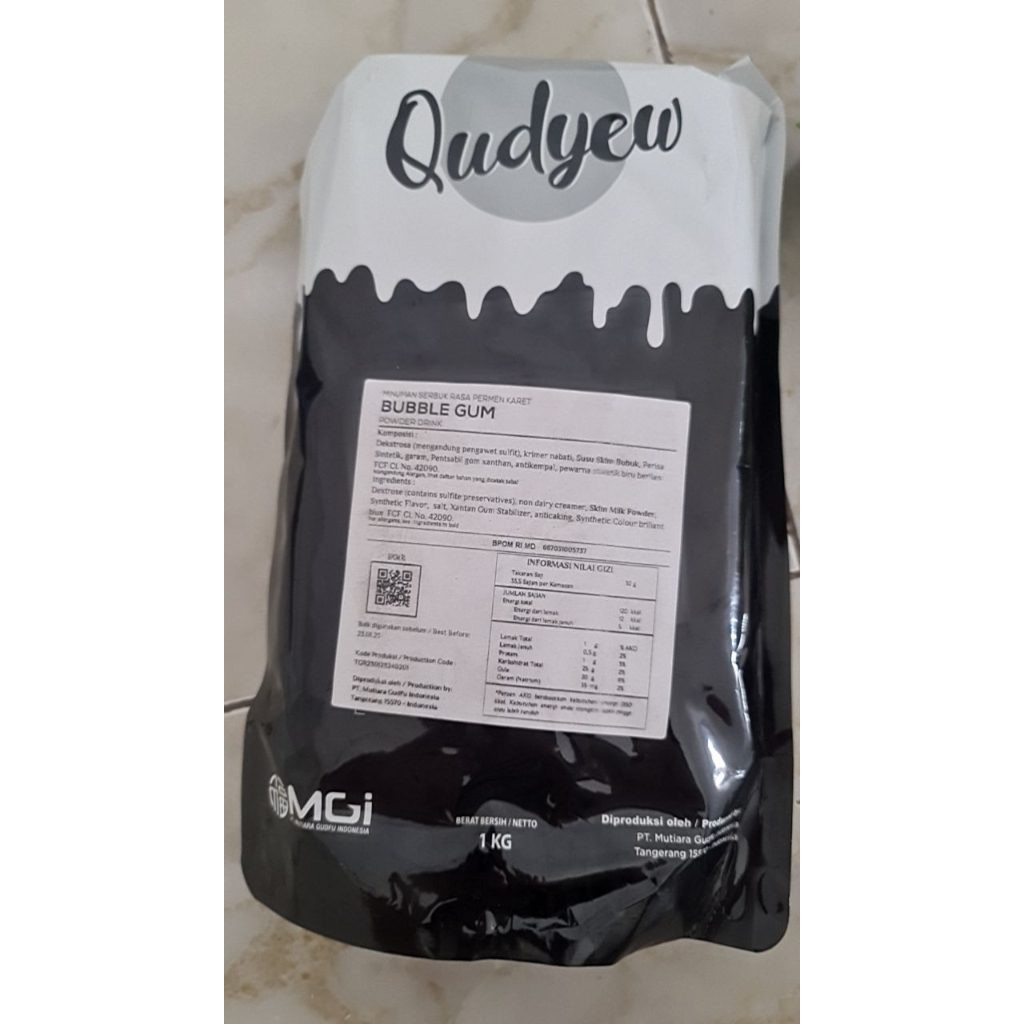 

Come Food Qudyew Premium BUBBLE GUM Powder / Bubuk Minuman Rasa PERMEN KARET