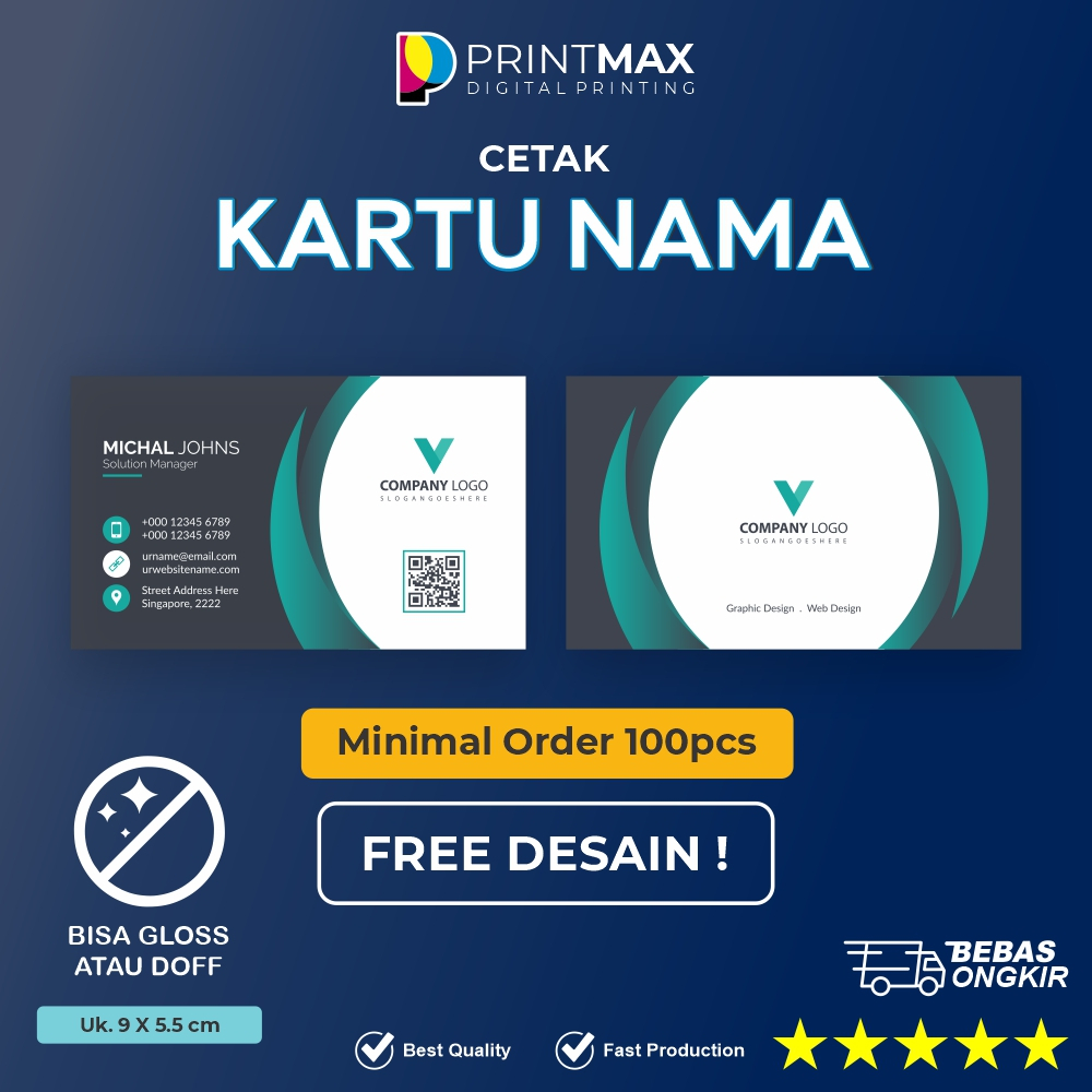 

Cetak Kartu Nama / Kartu Nama 2 Sisi / Kartu Nama Anti Air / Cetak Kartu Nama / Name Card