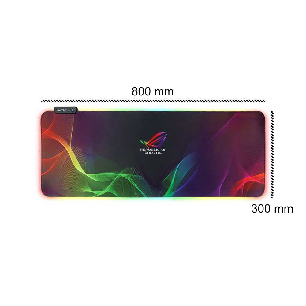 Gaming Mouse Pad Illuminated RGB 800x300x3mm Mosped Alas Anti Slip Aksesoris Gamers Material Lembut Berkualitas