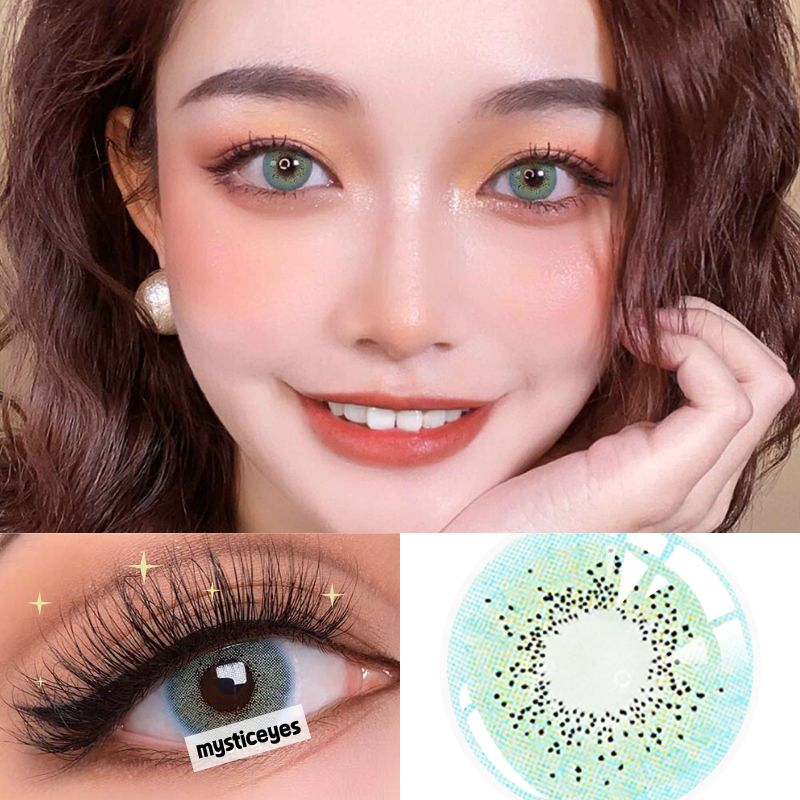 [✅COD] MYSTICEYES SOFTLENS OCEAN SERI LENSA KONTAK BLUE LENS MINUS 0-8.00 14.2 MM