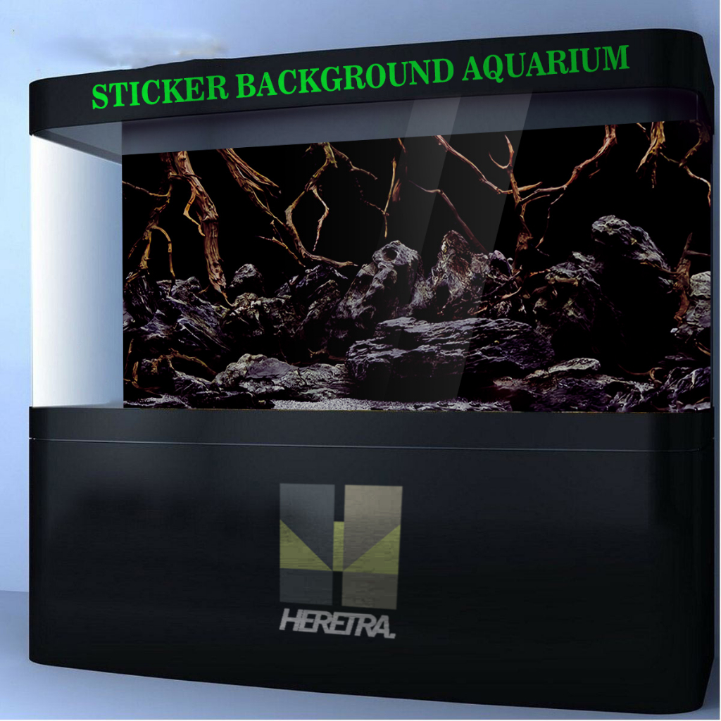 STICKER BACKGROUND AQUARIUM MOTIF AKAR