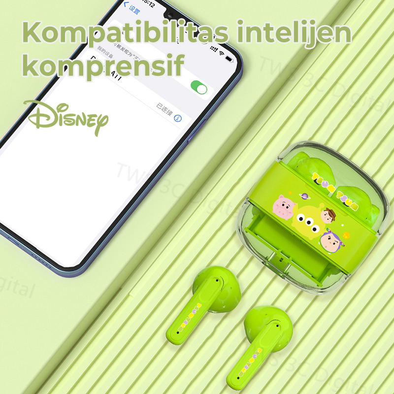 [New Arrival] 100% ORI Disney Headset Bluetooth 5.3 TWS Earphone Dukungan untuk Android/IOS HIFI Musik Dengan Mikrofon