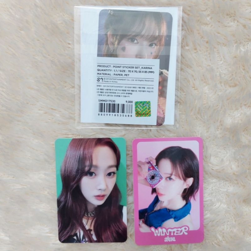 [ALL] AESPA KARINA POINT STICKER COME TO MY ILLUSION TRADING CARD GISELLE WINTER PHOTOCARD PC