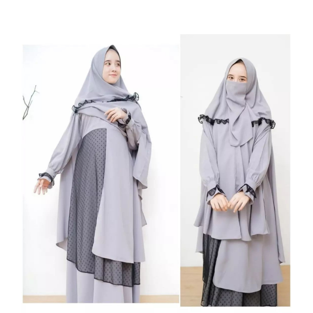 Gamis Syari Asdf Al Syifa Syari+Krudung+Cadar Terbaru Fashion Muslim Wanita Syari Cringkle