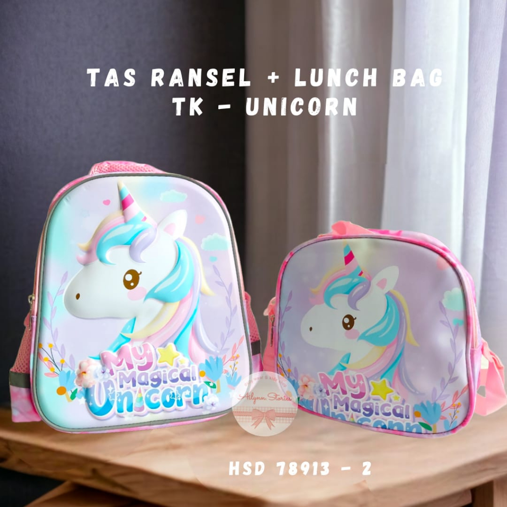 Tas Ransel Sekolah Anak TK Set Lunch bag 2in1