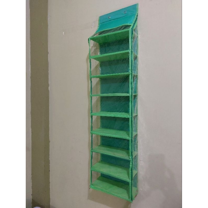 RAK SEPATU GANTUNG POLOS 9 SUSUN PAKAI ALAS TRIPLEK