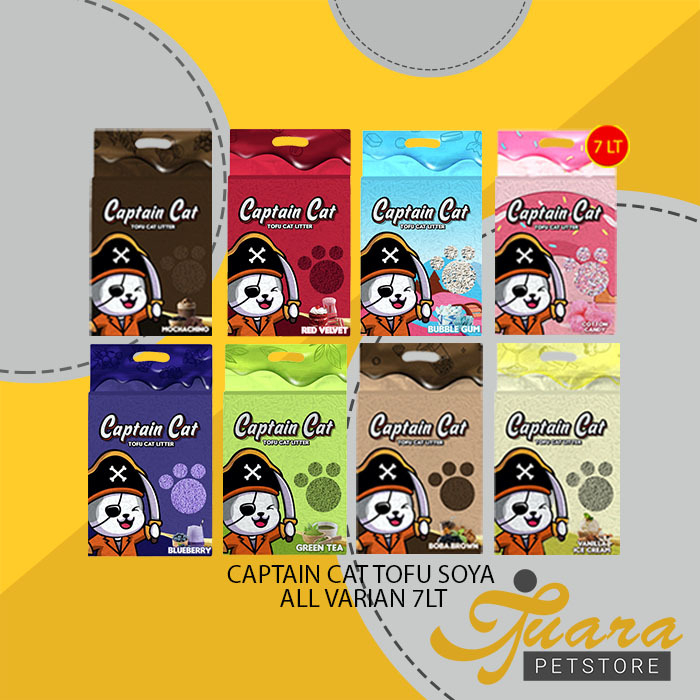 Pasir Kucing Gumpal Wangi Captain tofu soya 7 Litter