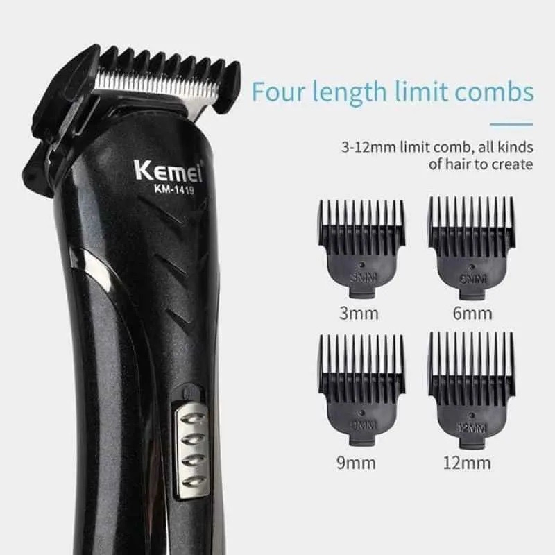 KEMEI KM 1419 Hair Clipper 4 in 1 Original Pencukur Rambut Rechargeable Hair Clipper Alat Cukur Jenggot Kumis